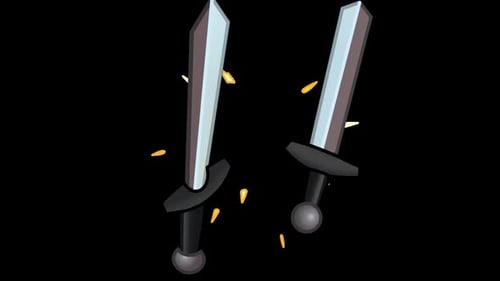 Crossed Swords Combat Game Icon Animation