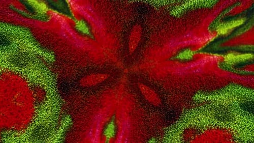 Dynamic Abstract Red Green Particle Morphing Background Loop