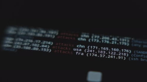 Computer Code Running On Screen