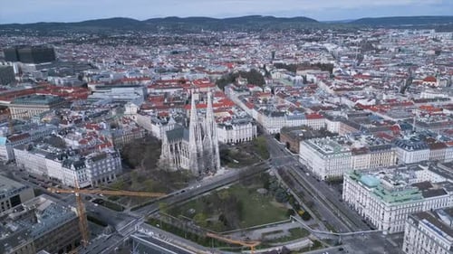 Aerial Panorama Of Vienna Urban Area