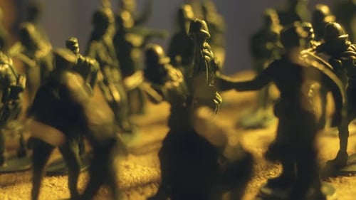 Toy Soldiers Standing Ready for Battle