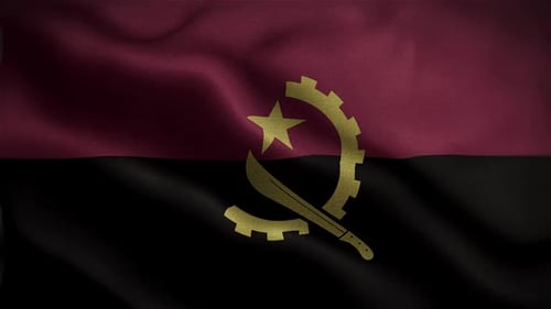 Realistic Angola National Flag Waving Seamless Loop
