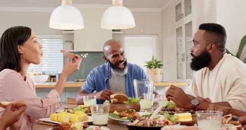 Family Sharing Meal at Home