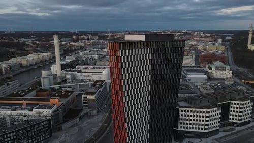 Vídeo aéreo alrededor del edificio Subset AB