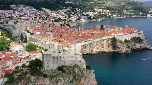 Fort Lovrijenac of Dubrovnik city of Croatia. Lovrijenac fortress, over the West Harbour. Dubrovnik
