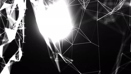 Abstract Digital Network Connections with Glowing Light Background