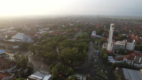 Aerial view of Pemalang City, Central Java, Indonesia