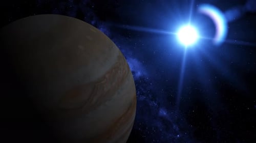 Videoanimation des Planeten Jupiter, Rotation des Globus. 2609