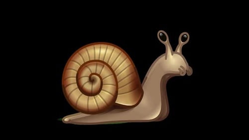 Animated Snail Crawling with Transparent Alpha Channel