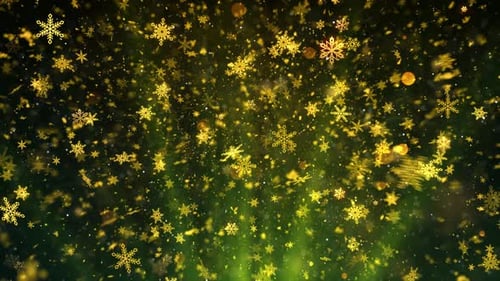 Elegant Golden Snowflakes Falling Festive Christmas Holiday Background