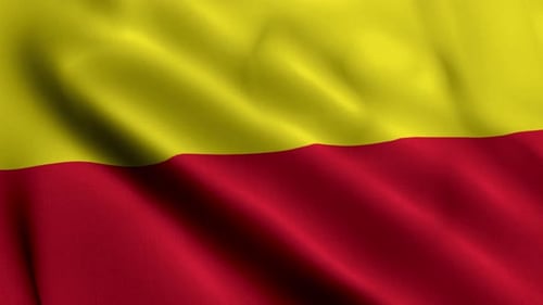 Waving Yellow and Red Flag Fabric Loop Background