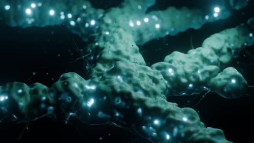 Glowing Abstract Neural Network with Pulsing Connections