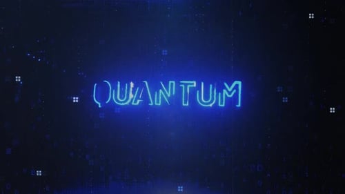 Quantum Text Reveal with Neon Digital Glitch Effect