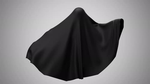 Floating Black Fabric Ghost Animation Loop