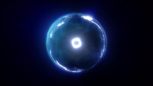 Abstract Glowing Energy Sphere Particle Animation