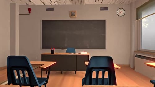 La pizarra vacía del aula muestra el deseo del Día del Maestro