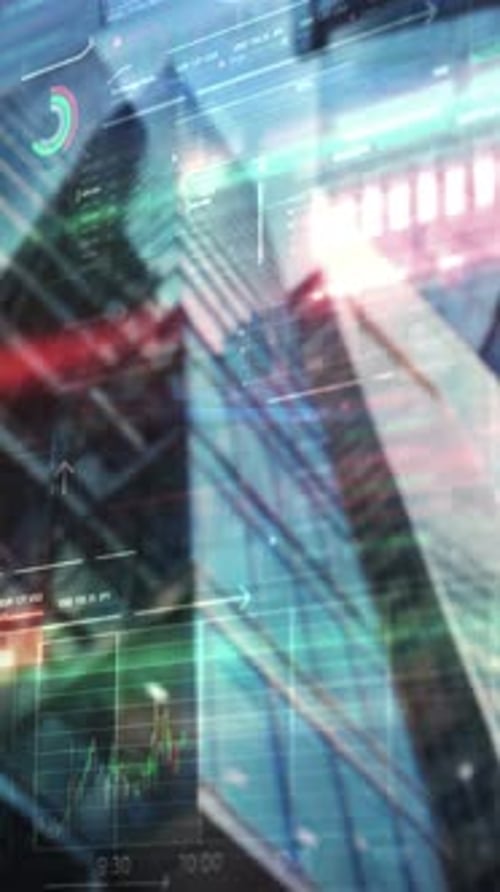 Futuristic Digital Business Data Display HUD Animation