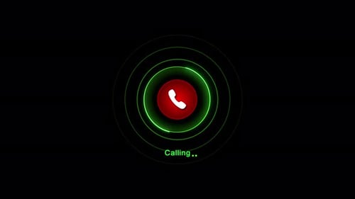 Animated Phone Call Status with Glowing Neon Rings