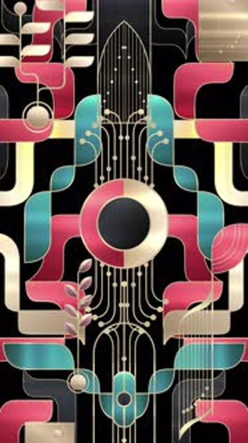 Art Deco Inspired Abstract Animated Pattern Background