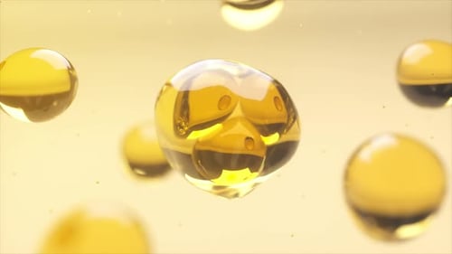 Abstract Golden Liquid Drops Fluid Animation Background