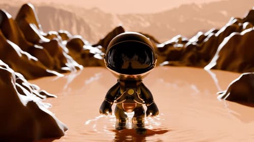 Cartoon Astronaut Loop Animation Satisfying Video