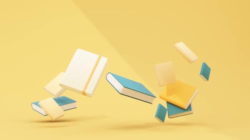 Playful Backpack with Floating Books and Balloons