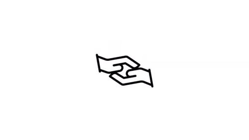 Minimalist Animated Hand Gesture Icon Line Art