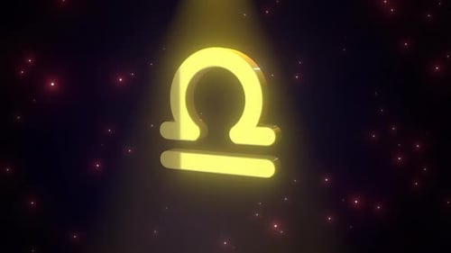 Animated libra sign 3d icon