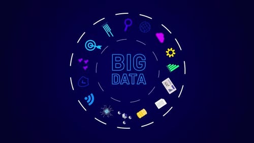 Animated Big Data Icons Loop For Technology Presentations