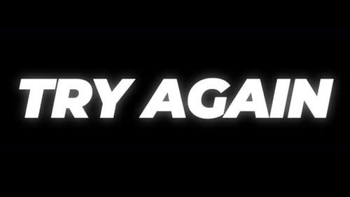 Motivational try again message on black background