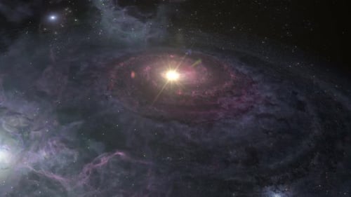 Rotating Spiral Galaxy in Deep Space Background Animation