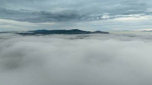 Beautiful aerial view of the valley landscape in the morning.