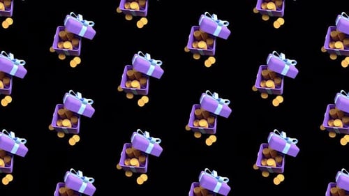 Bewegliches Muster der Geschenkverpackung. Wiederholtes Muster der Geschenkbox. Animiertes Hintergrundmuster auf Seamless