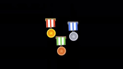 Vídeo animado sobre el concepto de campeón y recompensa: transparente