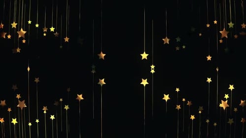 Elegant Golden Hanging Stars Animated Background