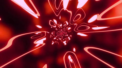 Abstract Red Glowing Tunnel Digital Art Light Rays Energy Flowing Vortex