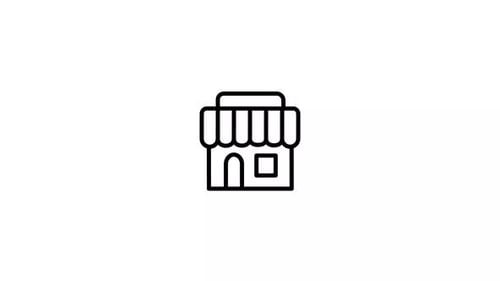 Minimalist Line Art Storefront Icon Drawing Animation