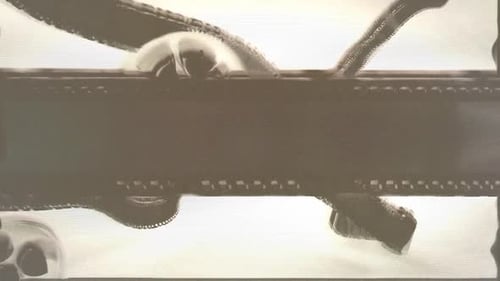 Filmstreifen 35mm mit Glitch-Geräusch