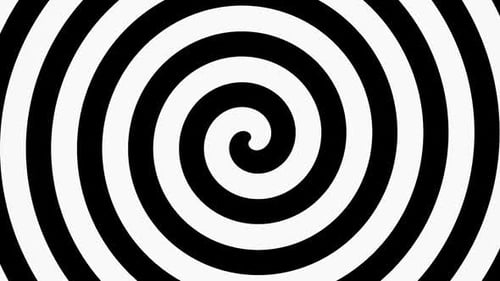 Black And White Hypnotic Spiral Background Loop Animation In 1080HD