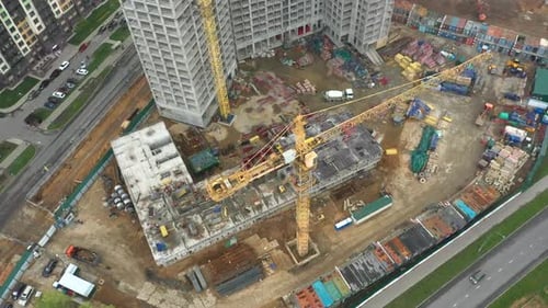 Tower Cranes over a Multi-storey Building under Construction