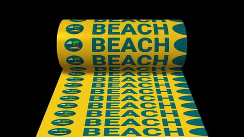 Beach Text Animation Loop