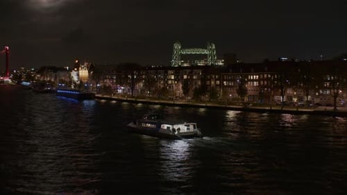 Cidade de Roterdã à noite
