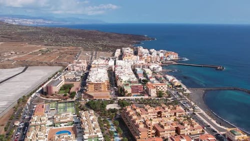 Top View of Tourist Resort with Hotels and Sea Beach