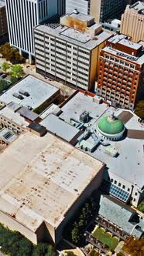 Aerial view of Dallas showcasing urban landscape and architecture