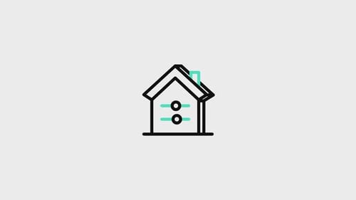 Animated Flat Design Smart Home Settings Icon