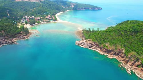 Tropical island and sandbar with stunning white sandy beaches