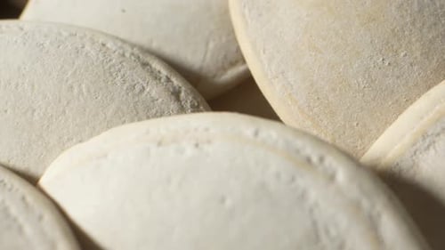 Macro Shot of Raw White Pumpkin Seeds