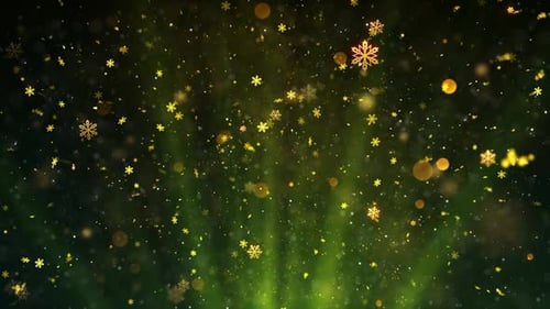 Golden Snowflakes Bokeh Particles Loop for Christmas Celebrations