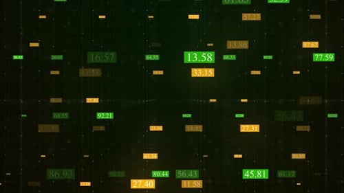 4K - Data Technology Network - loopable - green and yellow