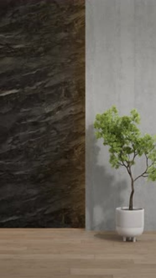 Decorative wall in an empty room. Background. 3d render
